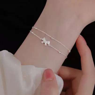 1個精美豪華的雙層蝴蝶結設計手鐲