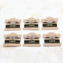 2 Piezas/set Conjunto De Pulseras De Diseño Personalizado De Amor Inicial - S - Ver 3