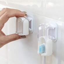 1pc Dustproof Toothbrush Holder Without Drilling - White - View 6