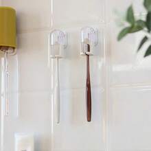 1pc Dustproof Toothbrush Holder Without Drilling - White - View 7