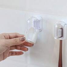1pc Dustproof Toothbrush Holder Without Drilling - White - View 3