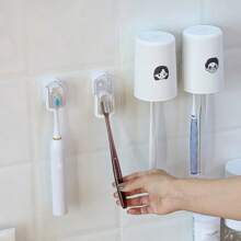 1pc Dustproof Toothbrush Holder Without Drilling - White - View 5