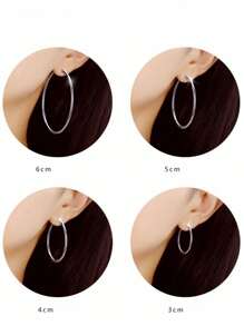 Brincos De Argola Grandes Com Clip Em Aço Inoxidável, Brincos Com Mola Clip Em Mulheres, Brincos Falsos De Argola Para Orelhas Não Perfuradas