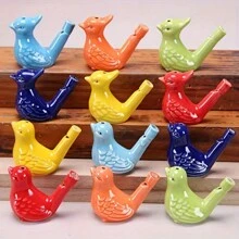 2pcs Magpie Peacock Water Bird Whistle, Colorful Bird Whistle, Tourist Attractions Ceramic Crafts Whistle - Random Color - View 1