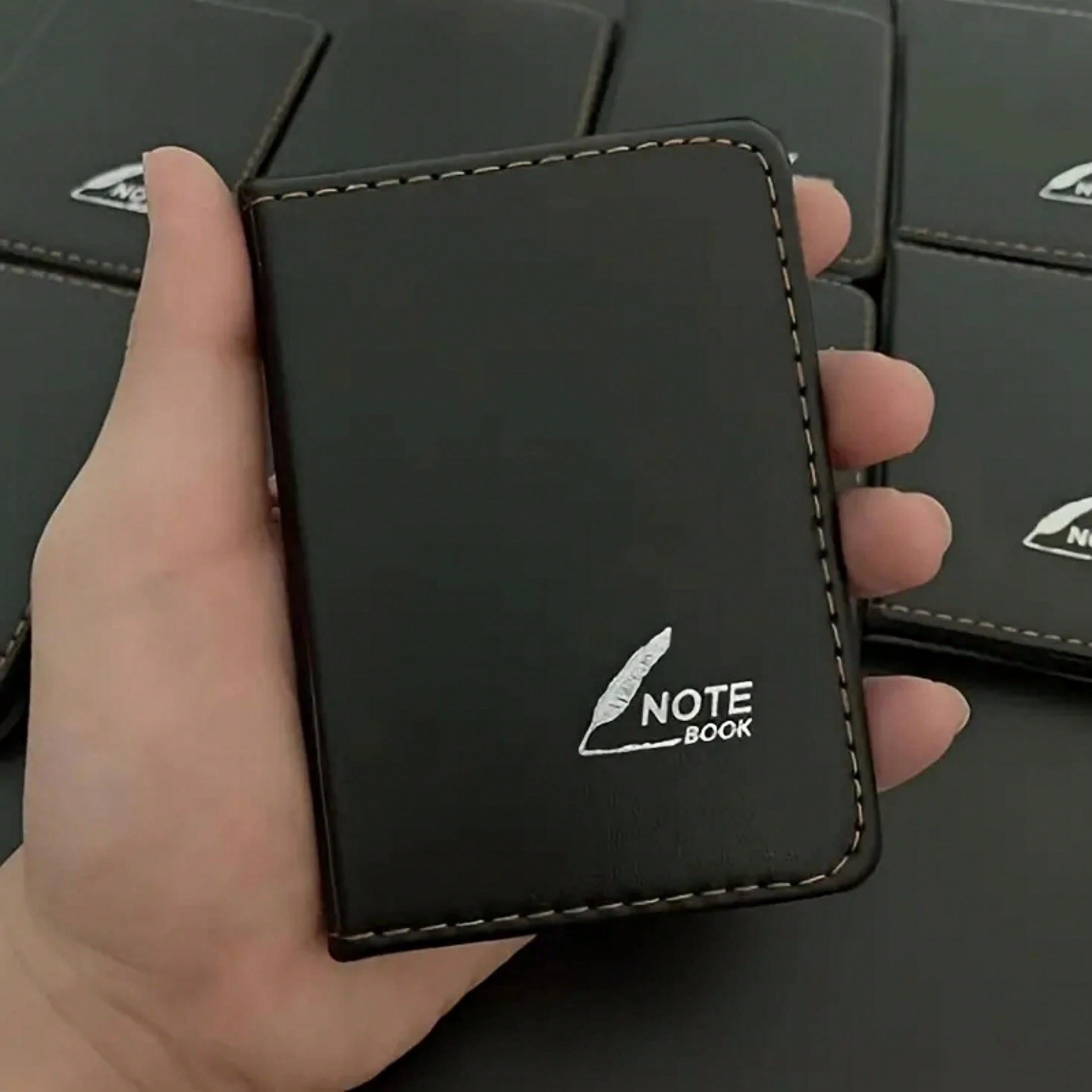 1pc Pocket Mini Notebook Memo Pad (60 Sheets) With Simulated Leather