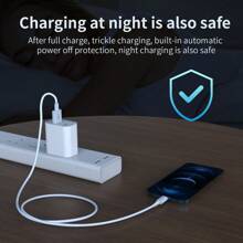 USB A轉Lighting充電線 [蘋果MFi認證] 3.3英尺，相容於 iPhone USB快速充電傳輸線，相容於 iPhone 14 13 13 Pro Max 12 12 Pro Max 11 XS XR X 8 iPad (白色) - 白色 - 查看 7