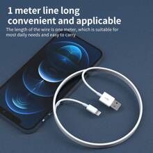 USB A轉Lighting充電線 [蘋果MFi認證] 3.3英尺，相容於 iPhone USB快速充電傳輸線，相容於 iPhone 14 13 13 Pro Max 12 12 Pro Max 11 XS XR X 8 iPad (白色) - 白色 - 查看 9