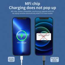 USB A轉Lighting充電線 [蘋果MFi認證] 3.3英尺，相容於 iPhone USB快速充電傳輸線，相容於 iPhone 14 13 13 Pro Max 12 12 Pro Max 11 XS XR X 8 iPad (白色) - 白色 - 查看 3