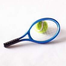 2pcs/Set 1:6 Doll House Mini Scene Accessories Simulation Mini Sports Goods Tennis Racquet Tennis Model Miniature Decoration - Silver - View 6