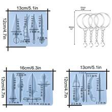 匕首裝飾性環氧樹脂鑄造模具,刀矽膠模具,鑰匙扣和樹脂鑄造珠寶 Diy 模具套裝,帶 4 個鑰匙圈和開口跳環,用於鑄造和手工製作 - 白色 - 查看 1