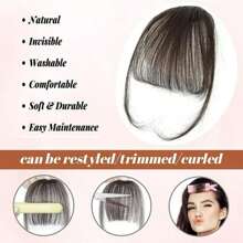 Tóc mái tổng hợp Tóc Mái - Black-brown - Xem 4