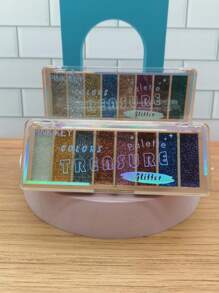 PINK KEY TREASURE GLITTER Shadow Palette, 8 Shades.