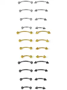 CIZME 8 件/套眉环饰品不锈钢弧形杠铃小眉环垂直唇钉唇饰耳钉肚脐小肚脐环男女通用 20g 16g 6mm/8mm/10mm/12mm - 彩色 - 查看 6