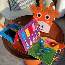 幼兒用品背包！蒙特梭利感覺忙碌板背包,幫助幼兒穿衣服、綁鞋帶、學習形狀、顏色和數學 - 彩色 - 查看 8