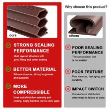 6米門窗密封條帶防風條帶,帶有自黏背膠,門封由柔軟橡膠製成,門隙防風橡膠條適用於12-15mm的門縫 - 棕色 - 查看 4