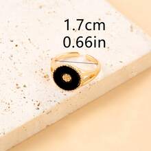 1pc Punk Style Vintage Gold-Color Open Ring For Men & Women, Jewelry Couple Accessory - Gold - View 7