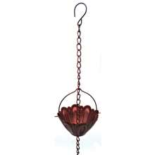 1pc Lotus Shaped Metal Rain Chain For Home & Garden Decoration, Rain Chain For Gutter And Drainage Chain - Bronze - View 4
