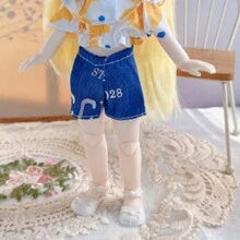 新品23公分卡通角色星眸娃娃,7點bjd活動關節,非常適合兒童玩具、自製娃娃玩具、女孩生日、情人節和萬聖節禮物。 - 黃色 - 查看 4