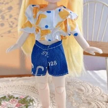 新品23公分卡通角色星眸娃娃,7點bjd活動關節,非常適合兒童玩具、自製娃娃玩具、女孩生日、情人節和萬聖節禮物。 - 黃色 - 查看 5