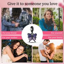 1pc Romantic Purple Butterfly Pendant, Gothic Style, Suitable For Snake Chain, Bracelet, Necklace Diy, Perfect Birthday Gift For Girls - Silver - View 6