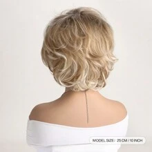 12-Inch Fluffy Natural Short Curly Synthetic Wigs With Side Bangs, In Golden Brown, For Women, Suitable For Daily Wear, Parties And Celebrations - Multicolor - View 6