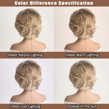 12-Inch Fluffy Natural Short Curly Synthetic Wigs With Side Bangs, In Golden Brown, For Women, Suitable For Daily Wear, Parties And Celebrations - Multicolor - View 7