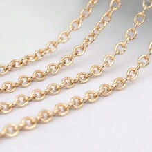 5 Meters  Champagne Gold Color Copper Round Oval Shape Chains  Diy Jewelry Making Supplies Necklace Earrings Accessories For Women - O Type - View 2