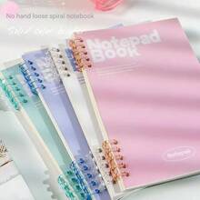 1本沒有硬感的螺旋a5筆記本,共60張可拆卸內頁,極簡設計適用於課堂筆記 - 紫色 - 查看 7