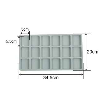 1pc DIY Bracelet Design Tray, 34.5cm*20cm Gray 18 Grid Necklace Jewelry Display Tray, Handmade DIY Bracelet Maker, Measurement Scale Tray, Display Tray