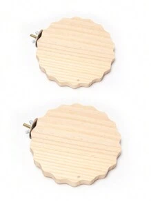 1 件/2 件木质花形栖息平台，适用于鹦鹉和仓鼠攀爬和跳跃平台，鸟笼配件，四季皆宜 - 杏色 - 查看 6