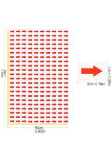 10 Sheets Of 1000pcs Red Directional Arrow Shaped Self-Adhesive Stickers For Marking, Labeling And Identifying - Red - View 2