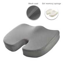 1pc Chair Seat Cushion Pad Gel Memory Foam For Office Chair Car Seat Airplane Bleacher Coccyx Tailbone Pain Relief Pad - Xám - Xem 3