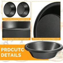 1個不粘迷你派盤-非常適合烘焙,空氣炸鍋使用等-非常適合派對,野餐和甜點 - 黑色 - 查看 6