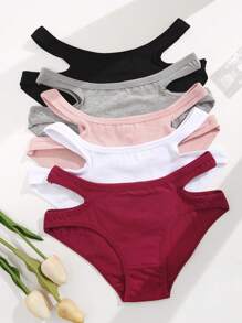 5入組女性性感空心三角褲 - 彩色 - 查看 2