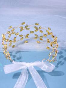 1個鑲有鉆石的簡約公主皇冠和五角星形頭箍,適用於女士,日常/派對/婚禮/新娘髮飾 - 彩色 - 查看 4