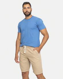 Men Denim Shorts - 卡其色 - 查看 4