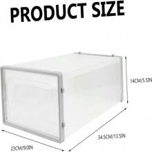 衣櫃鞋子收納盒,大號可疊加透明塑料收納盒,配有蓋子,適用於門廳、床底等地方,可取代鞋架或運動鞋架 - 灰色 - 查看 2