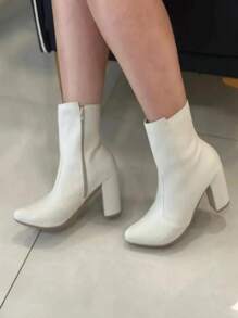 Women Mid-Calf Boots - White - View 2