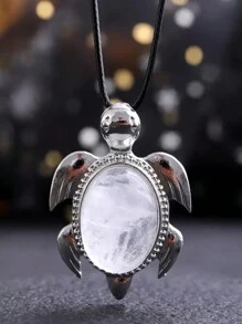 1 件天然石材吊墜可愛海龜治癒水晶時尚吊墜項鍊,diy 裝飾珠寶房間裝飾吊墜節日派對派對珠寶禮品 - 項鍊 - 查看 8