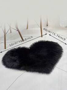 1入心形地毯,適用於客廳和臥室,家居裝飾情人節裝飾,19.6英寸*23.6英寸/50厘米*60厘米 - 黑色 - 查看 2