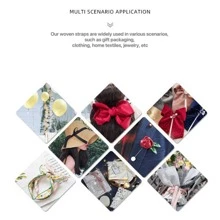 1 Roll, Black Red Printed Golden Gift Wrapping Ribbon, Suitable For Holiday Accessory, Birthday Party Supplies, Room Decor, Christmas Gifts, Home Decor, Scene Decor,Thanksgiving Day Decor,Teachers' Day - Multicolor - View 5