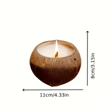 Vela en forma de cáscara de coco con aroma elegante y suave a leche de coco, que aporta una sensación de bosque, decoración de cáscara de coco' - Blanco - Ver 6