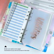 1套a6雷射鬆散頁夾筆記本,可拆式計畫本,配有6孔螺旋裝訂,現金預算會計 - 彩色 - 查看 1