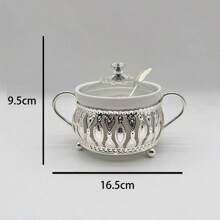 1 Set Kitchen Glass Spice Jar Sugar Bowl Seasoning Box, Versatile Tableware For Daily Use,Kitchen,Christmas Gift,School Supplies