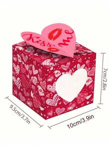 4 件裝 - 情人節擁抱愛鮮花糖果餅乾盒開窗禮盒適合浪漫珠光晚餐禮物送給妻子和女朋友 - 彩色 - 查看 6