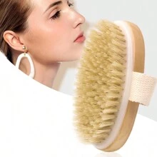 1入圓木身體沐浴刷,帶按摩功能 - 米色 - 查看 1