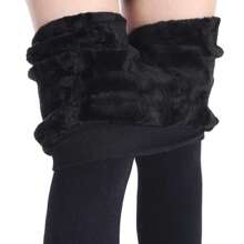 Leggings afelpados de tiro alto muy elásticos - Negro - Ver 4