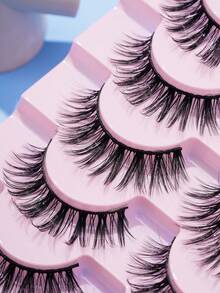 7pairs/Set Natural Length & Cross Design False Eyelashes For Daily/Party Wear, 0.5-1.5cm - Natural Lashes - View 4