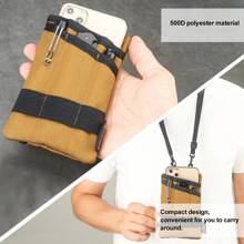 Card Coin Pouch, EDC Pocket Organizer, Mini Tool Pouch With 4 Pockets For Knife/Flashlight/Card-Men's Slim Pocket Organizer For Daily Carry - Brown - View 5