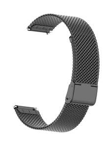 Stainless Steel Mesh Strap With Clasp Compatible With Huawei Watch Gt4 (41mm)/18mm Universal Flat-Head For Some Samsung Models - Black - View 4